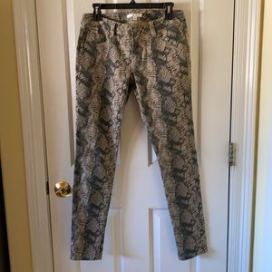 CAbi python print skinny jeans, sz 4
